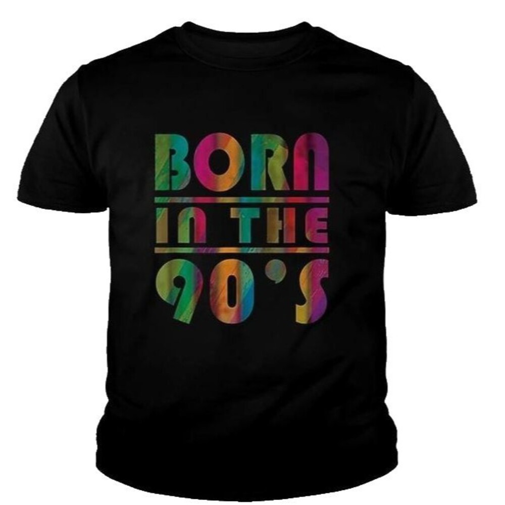 Born In The 90s Retro Graphic T‑Shirt Youth Size S Multicolor Print Pre‑Owned